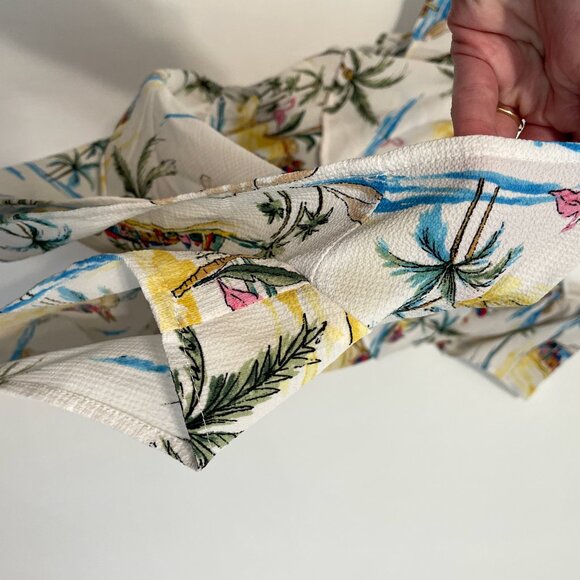 FOREVER 21 Plus Size Beach Motif Romper White Summer Print Off the Shoulder 3X - Picture 10 of 15